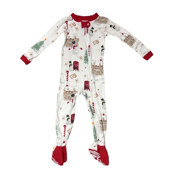 Burts Bee Baby Holiday Pajama Zip Up Sleeper 18M - Picture 1 of 4